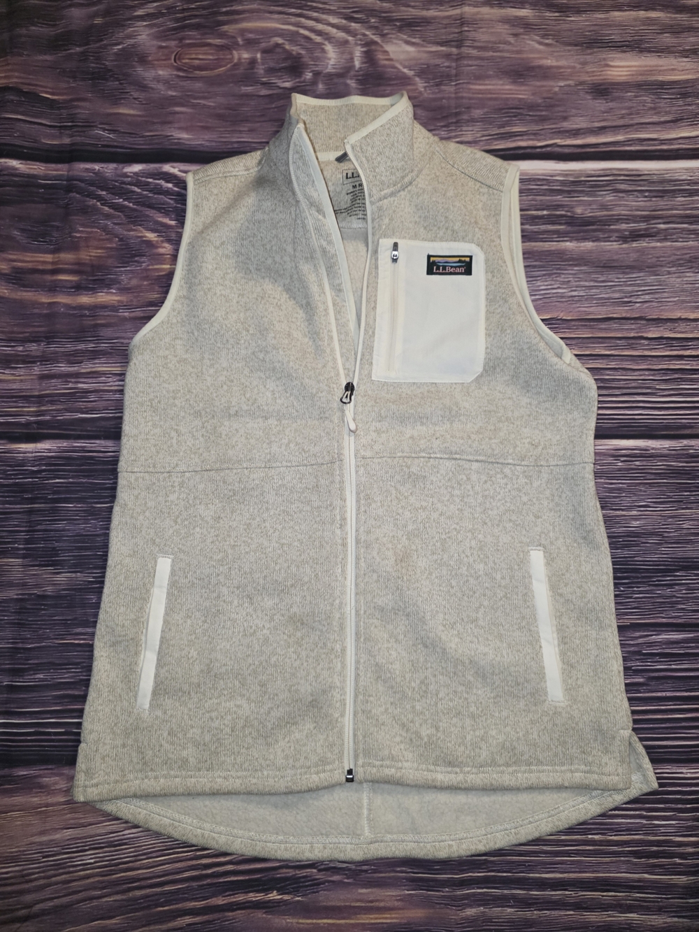 L.L. Bean Light Cream Womens Fleece Vest